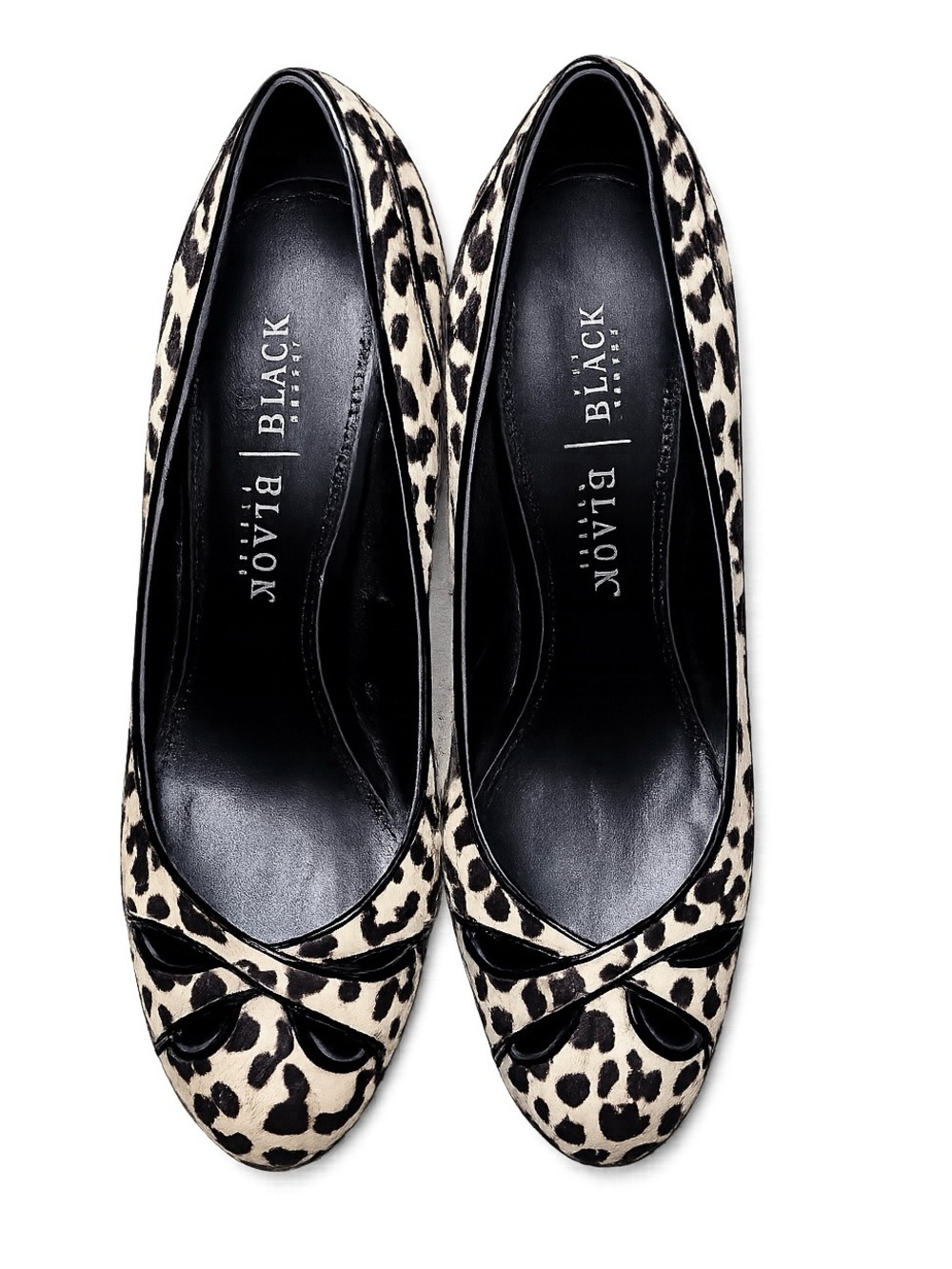 White House Black Market Leopard Print Peep Toe Heels Size 8.5 | Animal Print - Picture 3 of 6